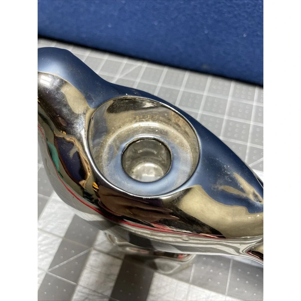 Bird Pair Ceramic Chrome Silver Mirror Finish Figurine Home Decor Style Lot Of 2